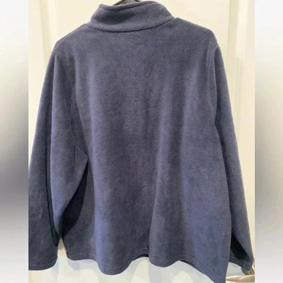 Croft & Barrow Women’s Floral Holiday Holly Vintage Zip Sweater Size 1X Navy - Picture 3 of 5